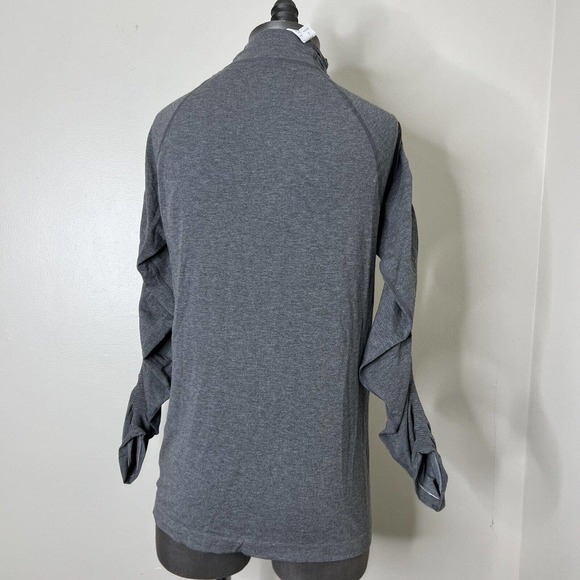 Fabletics Long Sleeve Gray Activewear Top Ruched Sleeve Size Large - Picture 5 of 6